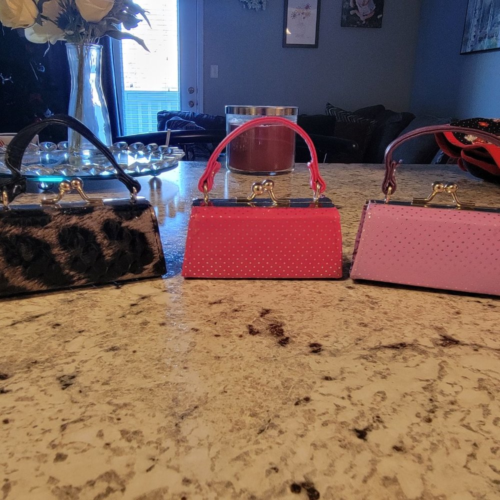 3 small coin purse pouches